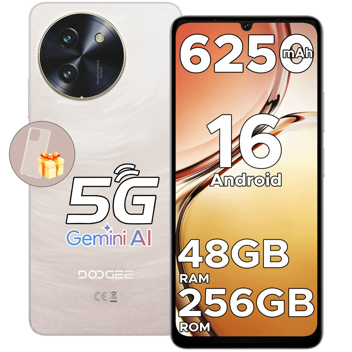 Smartphone 5G DooGee NOTE59PRO 6/256GB 120Hz 6.75" HD+ Android NFC