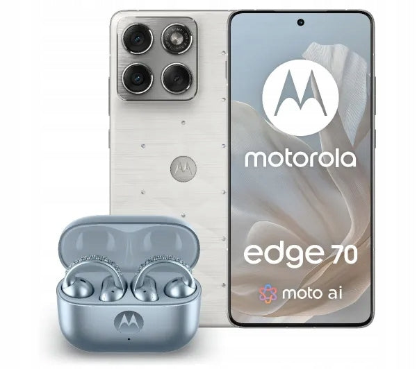 Smartphone Motorola Edge 70 12 GB / 512 GB 5G white SWAROVSKI + MotoBuds Loop