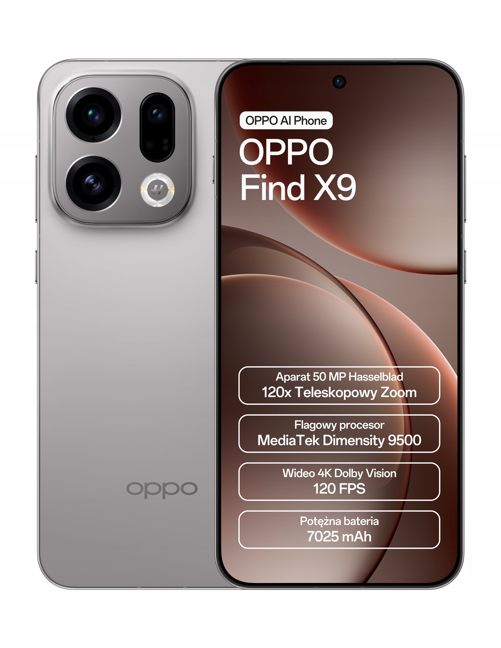 Smartphone OPPO Find X9 12/512 GB Titanium + Magnetic Case Light Luxury Simlock no simlock