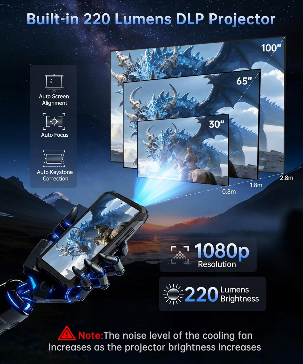 Smartphone Unihertz 8849 Tank X 32 GB / 512 GB 5G with 220 Lumens Projector Charger included yes