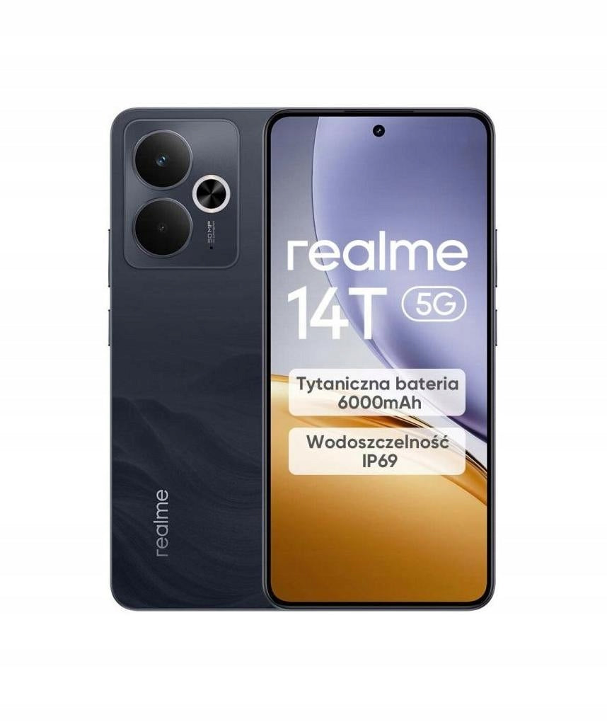 Smartphone realme 14T 5G 8/256GB Dual SIM NFC Amoled Black Obsidian Black