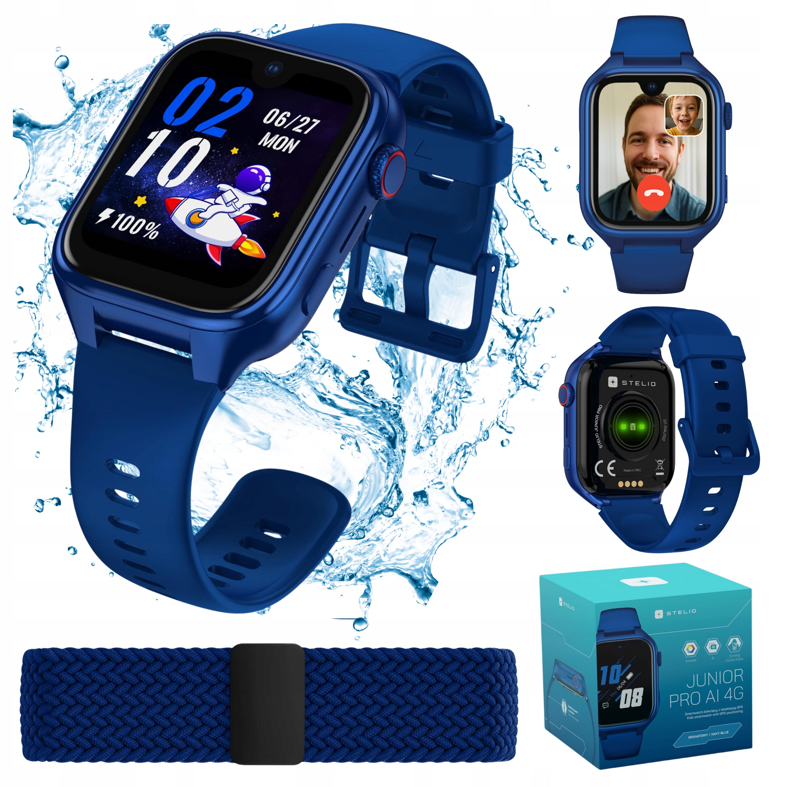 Smartwatch AI for kids STELIO 4G LTE GPS CALL Camera OpenAI AMOLED 8GB