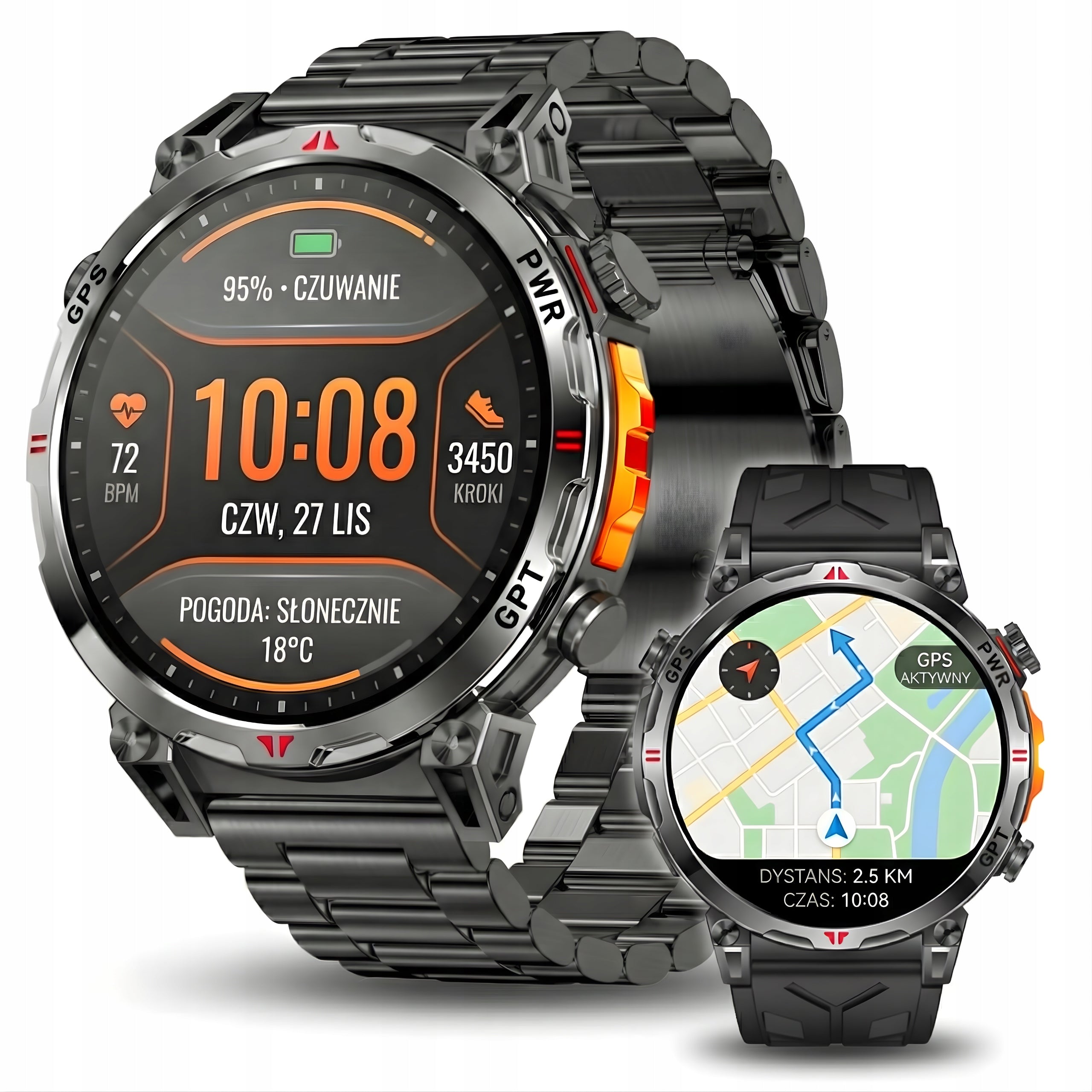 Smartwatch AMOLED GPS ChatGPT 650mAh 3ATM KC93 black