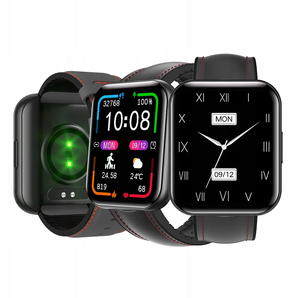Smartwatch Bemi EXO 1.91inch black/leather black strap