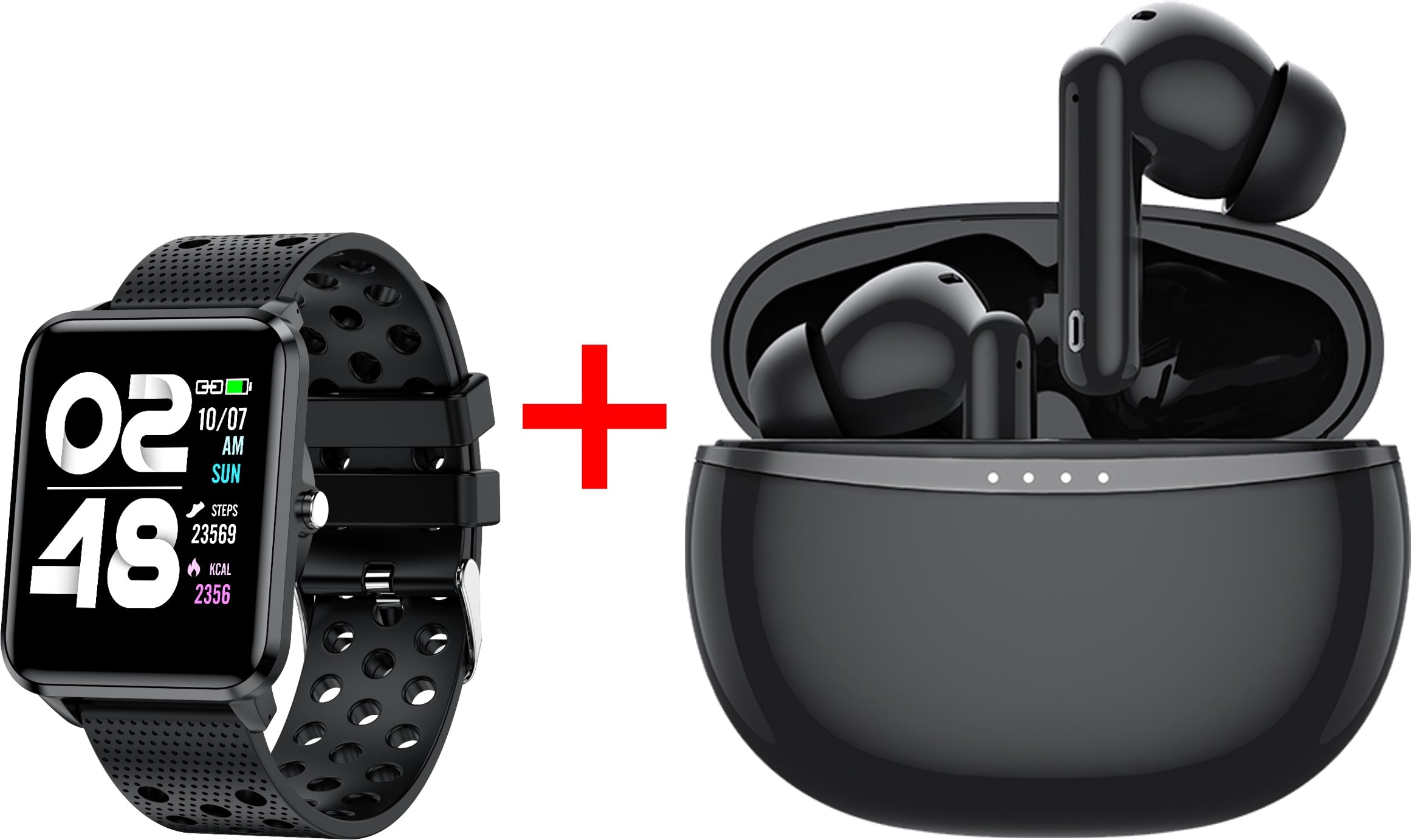 Smartwatch Bemi KIX-M with audio function with headphones TWS Tutti black