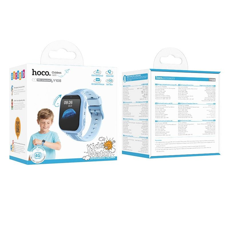 Smartwatch Children's Watch 4G GPS Calling Function Hoco Y108 Blue Manufacturer code Smartwatch zegarek dla dziecka SIM GPS