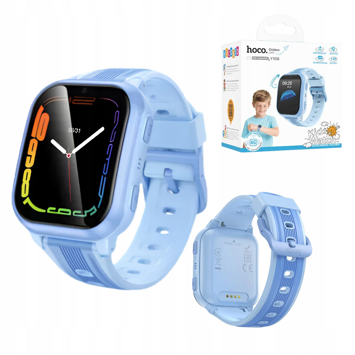 Smartwatch Children's Watch 4G GPS Calling Function Hoco Y108 Blue
