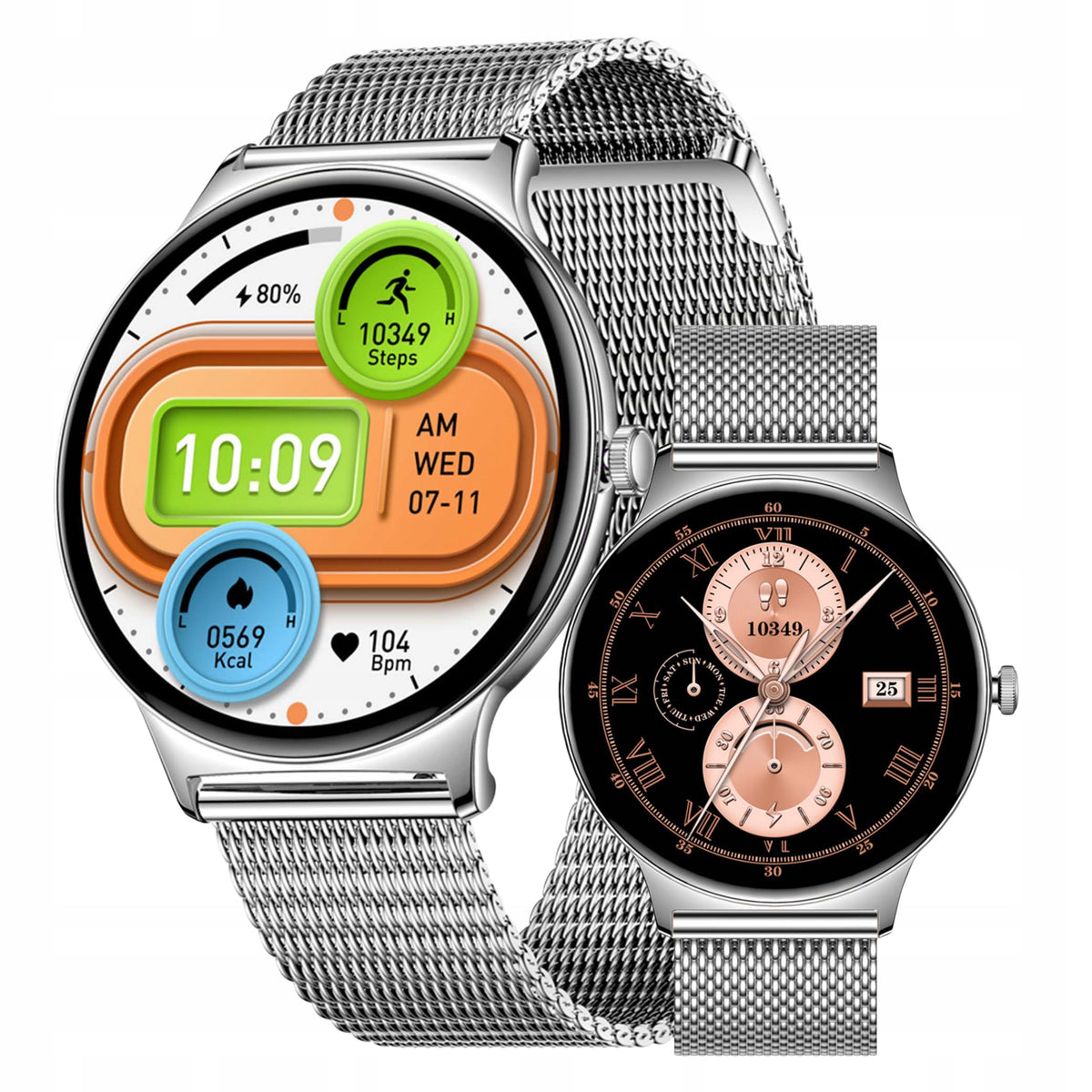Smartwatch Colmi V89 silver steel 1.43" AMOLED talk BT 100 modes