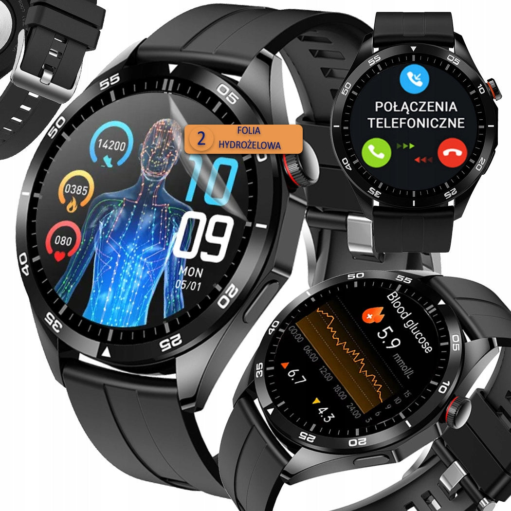 Smartwatch ECG Pressure Glucose Heart Rate Bluetooth Calls