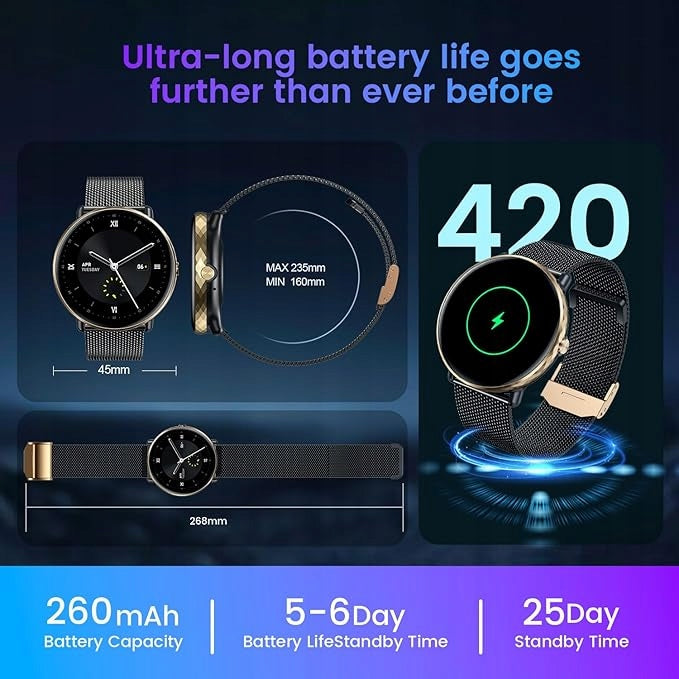 Smartwatch Fitness CatShin Android iOS AMOLED 1,43 HD Women Sports EAN (GTIN) 6001206681684