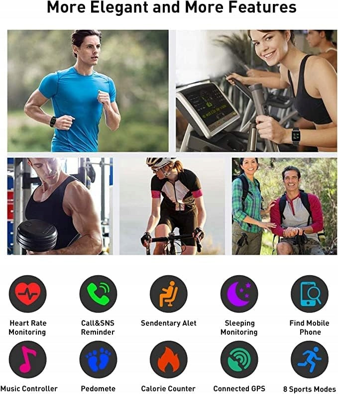 Smartwatch Fitpolo black Packaging status original