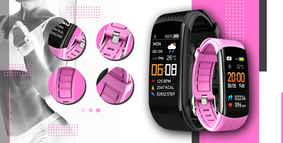 Smartwatch GIEWONT Black and Pink 2 Straps GW200-4 Packaging status original