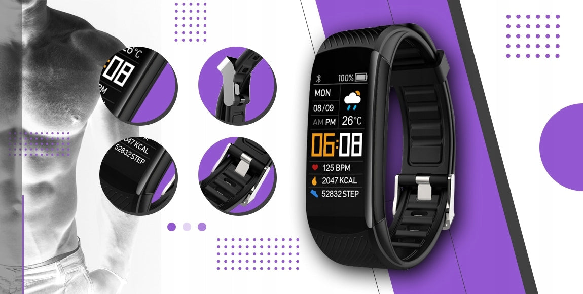 Smartwatch GIEWONT Black and Purple 2 Strips GW200-3 EAN (GTIN) 5904665272077