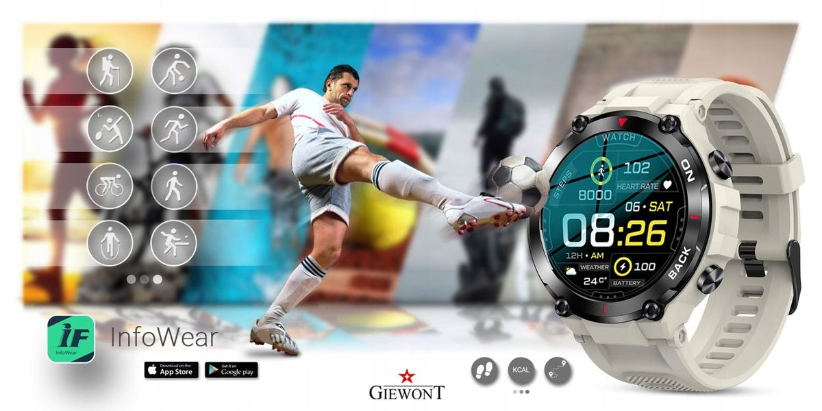 Smartwatch GIEWONT GPS Pioneer GW460-3 - Light Stone Brand Giewont