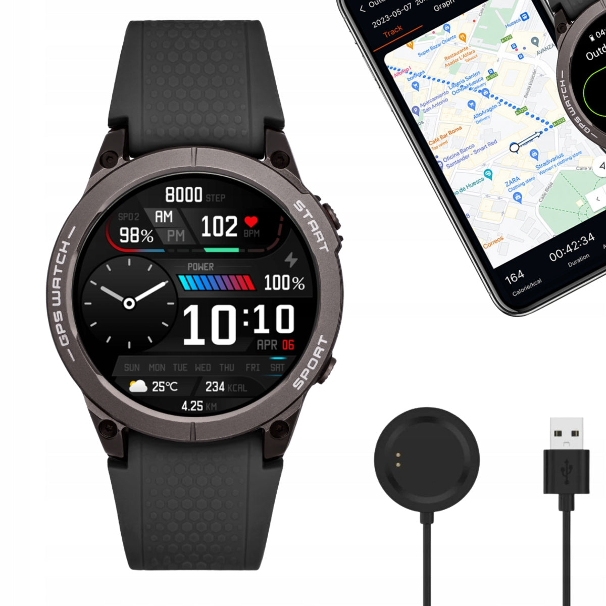 Smartwatch GPS Watch black Watchmark