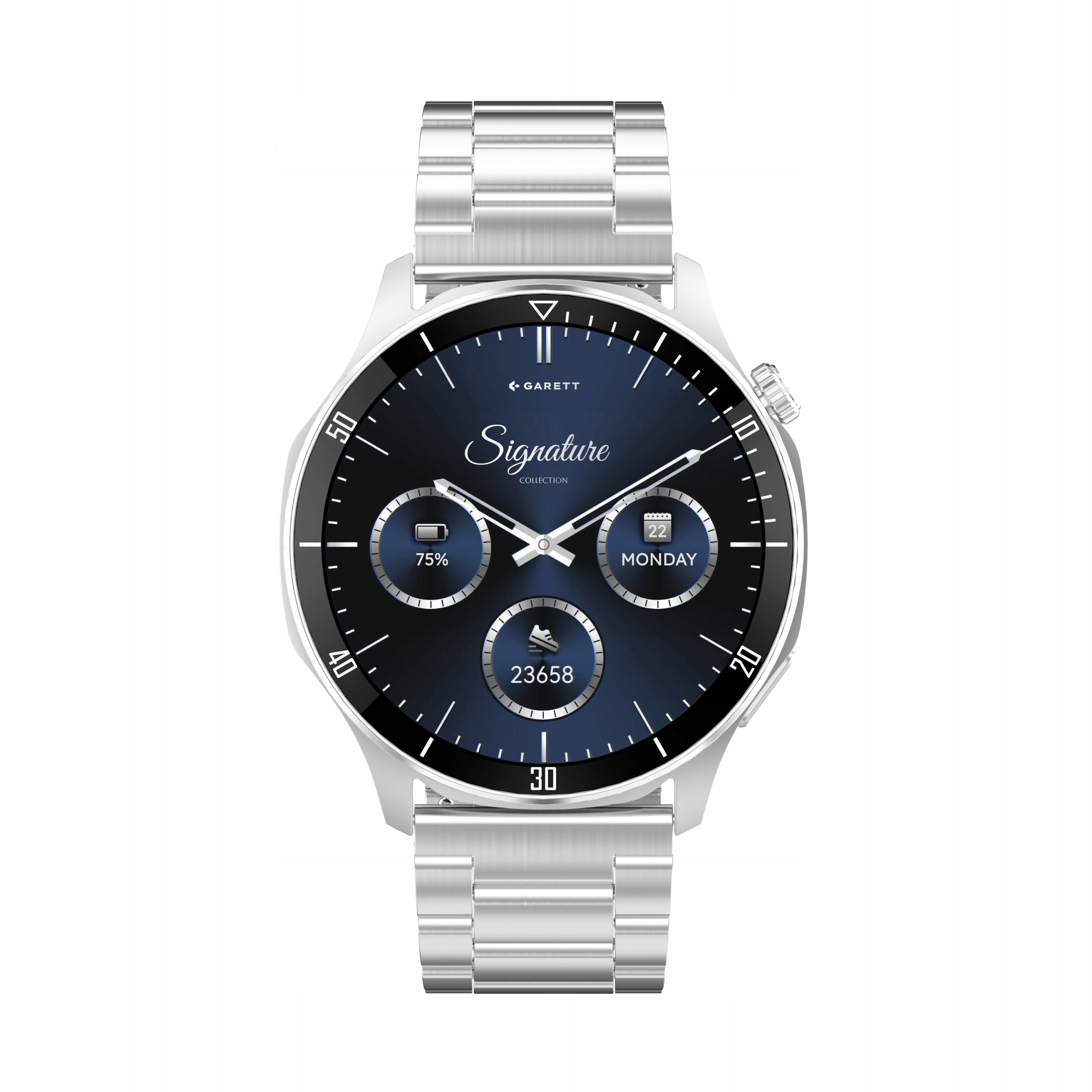 Smartwatch Garett Prime Silver Steel AMOLED 1,43" Bluetooth Conversation IP68 Brand Garett