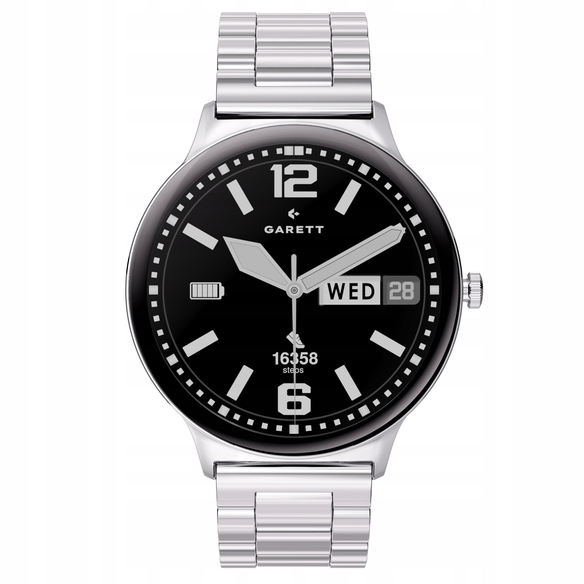 Smartwatch Garett Quantum Glow AMOLED BT Talk 100+ Sport Silver Steel Brand Garett