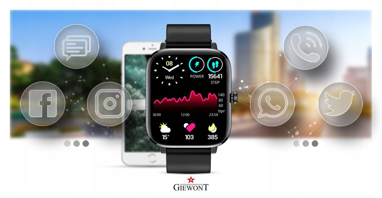 Smartwatch Giewont Black GW230-2 Manufacturer code GW230-2