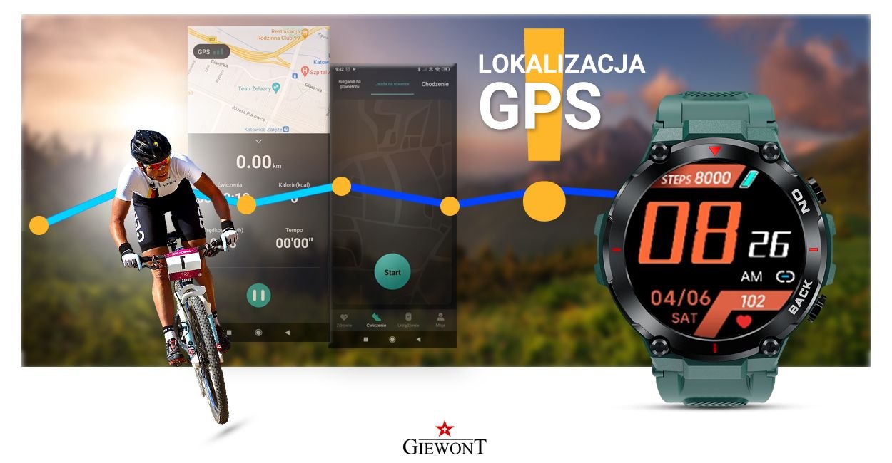 Smartwatch Giewont GW460 green Manufacturer code GW460-2
