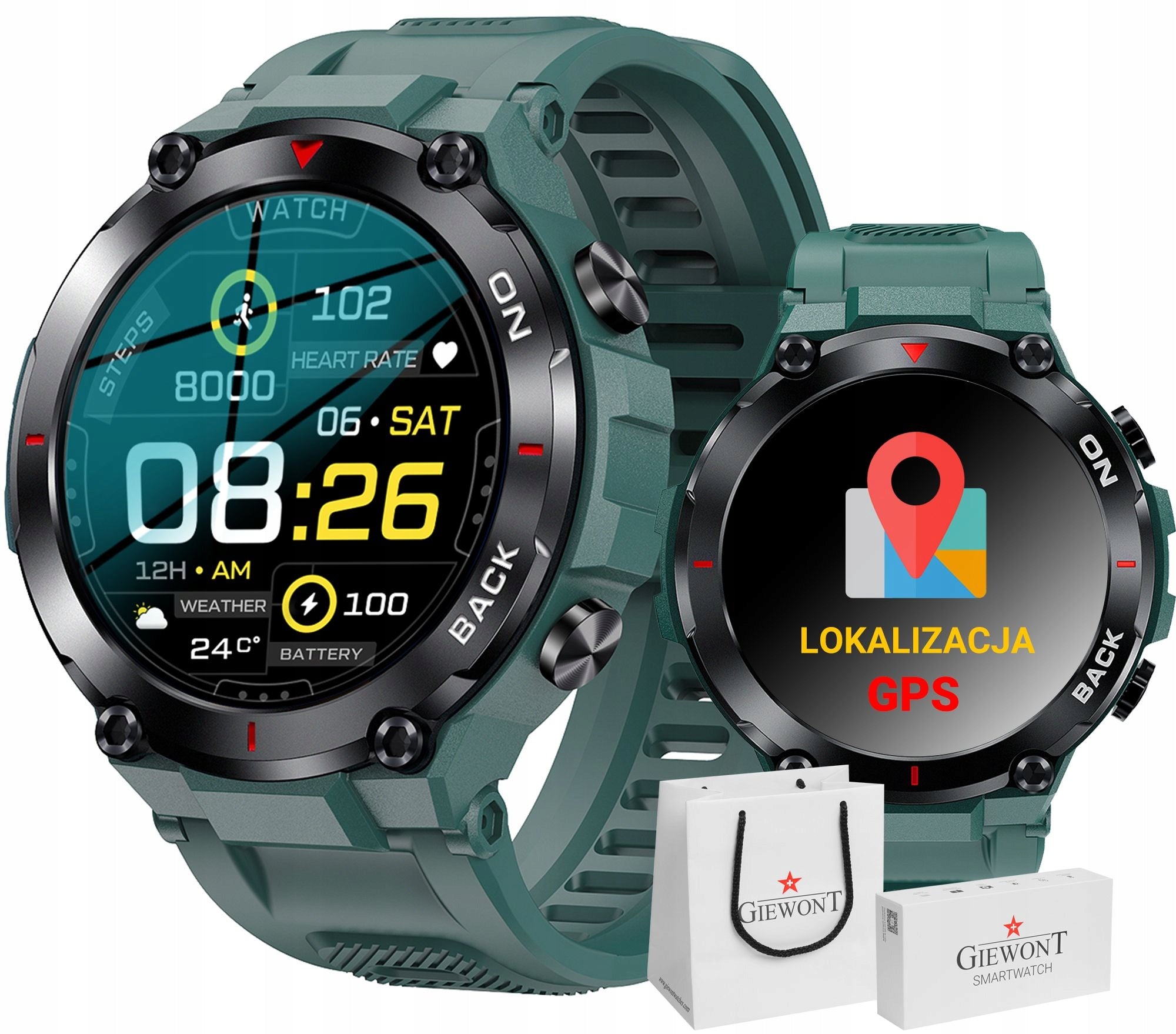 Smartwatch Giewont GW460 green Packaging status original