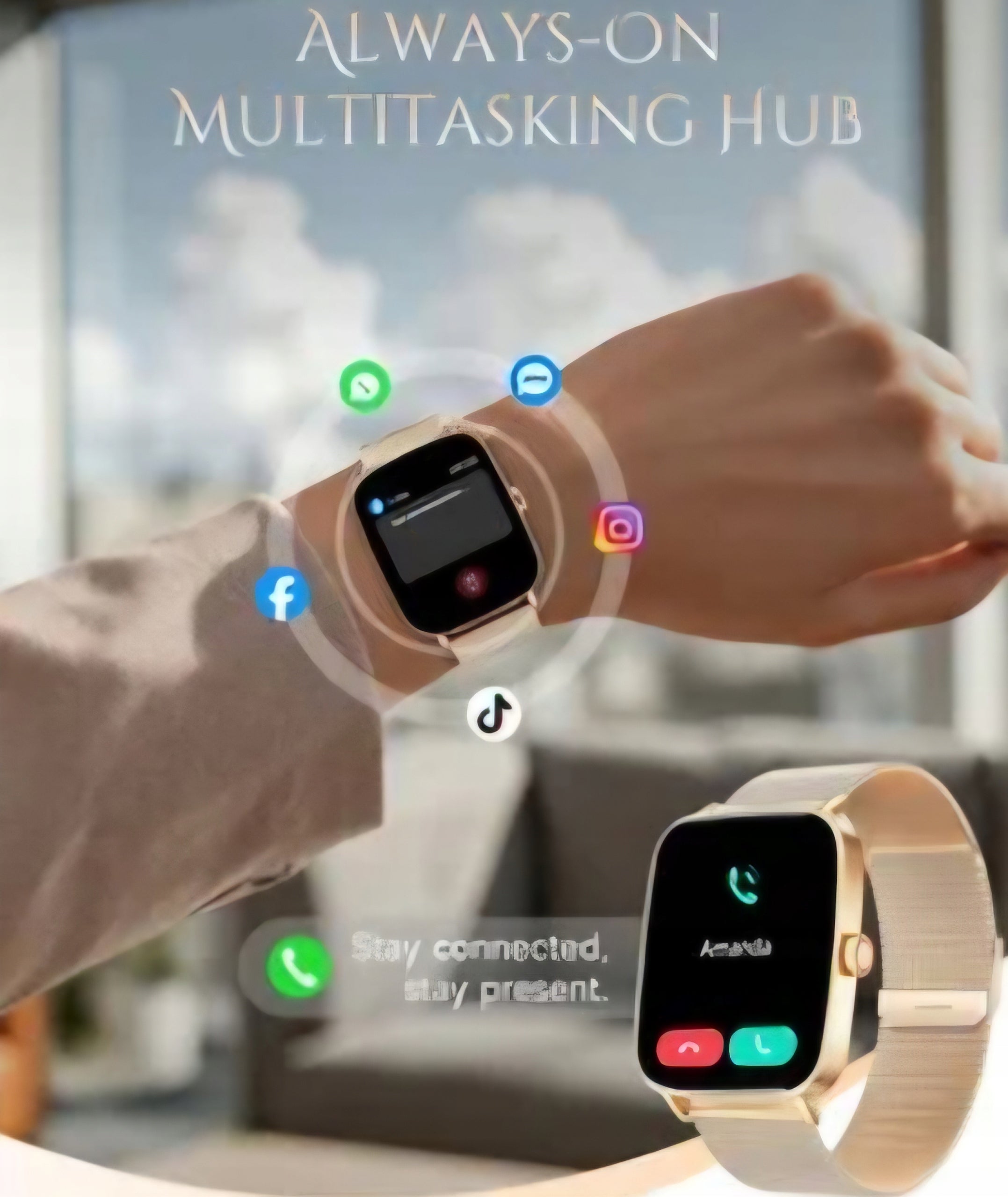 Smartwatch Gold Elegant Smart Watch Women's Bluetooth Touch Watch Packaging status original