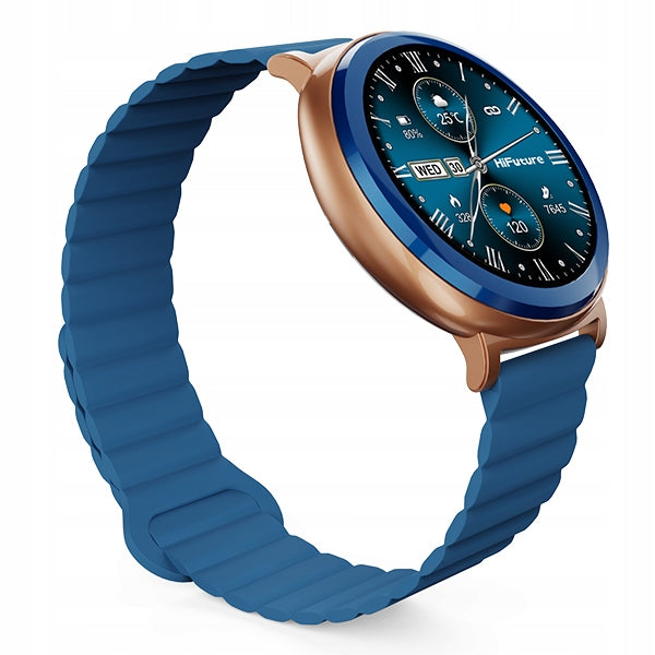 Smartwatch HiFuture Aurora blue Bluetooth pedometer Android round Brand HiFuture