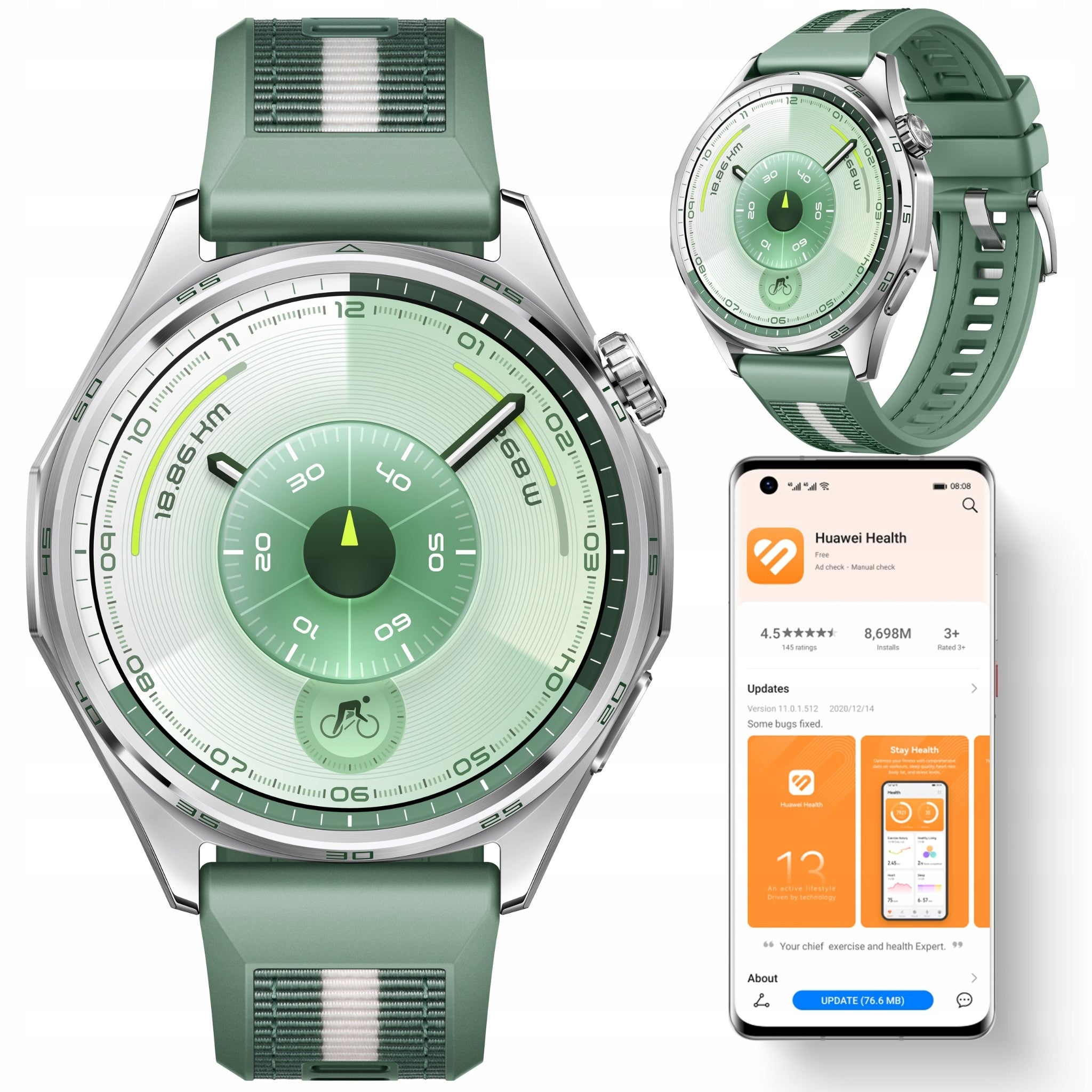 Smartwatch Huawei Watch GT 6 46mm Classic GPS Sleep Analysis SpO2 NFC Green