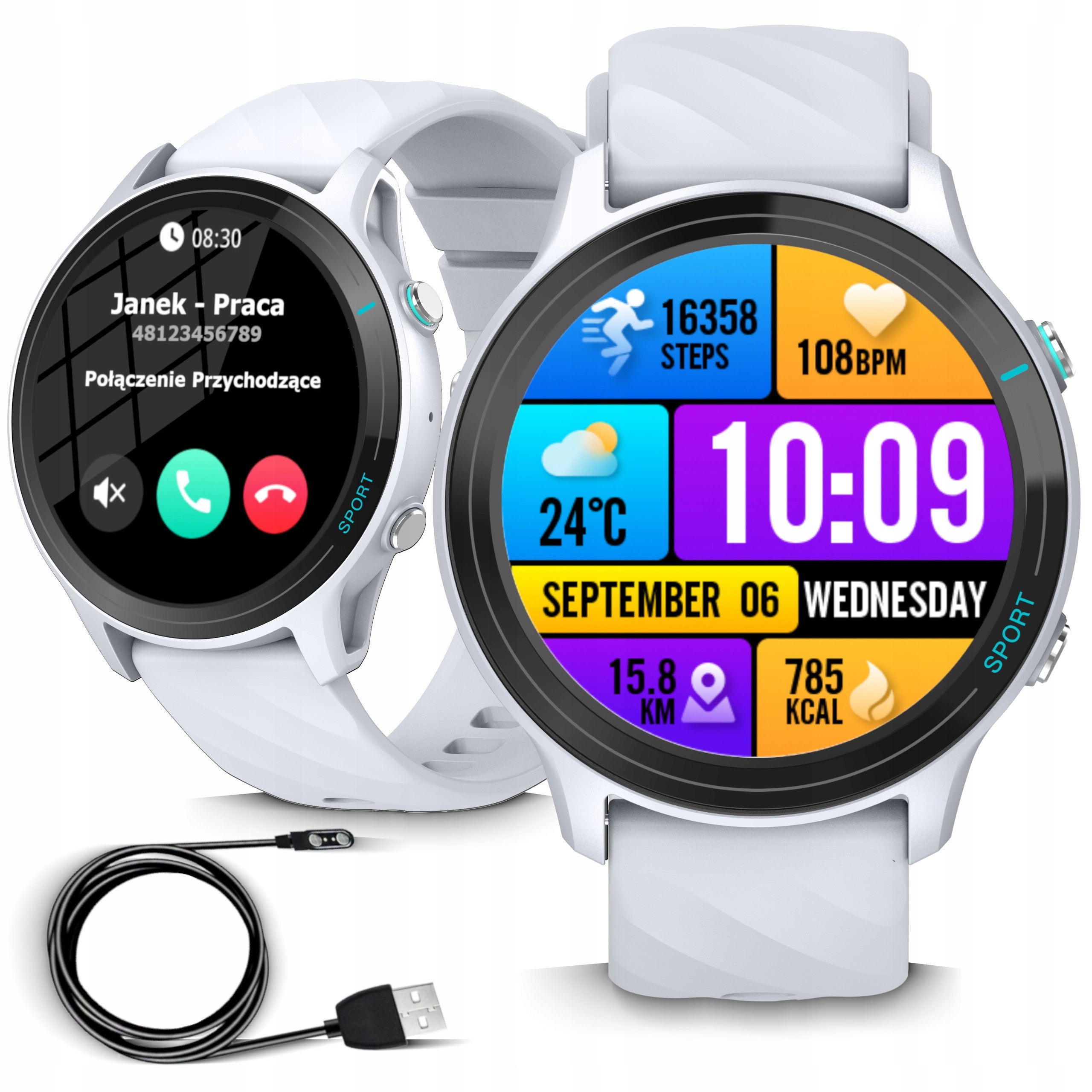 Smartwatch IP 68 Bluetooth Health Monitor, Waterproof Menu PL Pressure