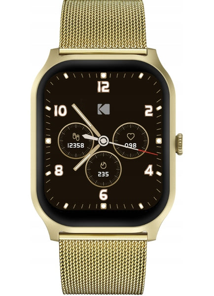 Smartwatch KODAK SW-7224 Gold GPS Heart Rate Monitor Pulse Oximeter Android iOS