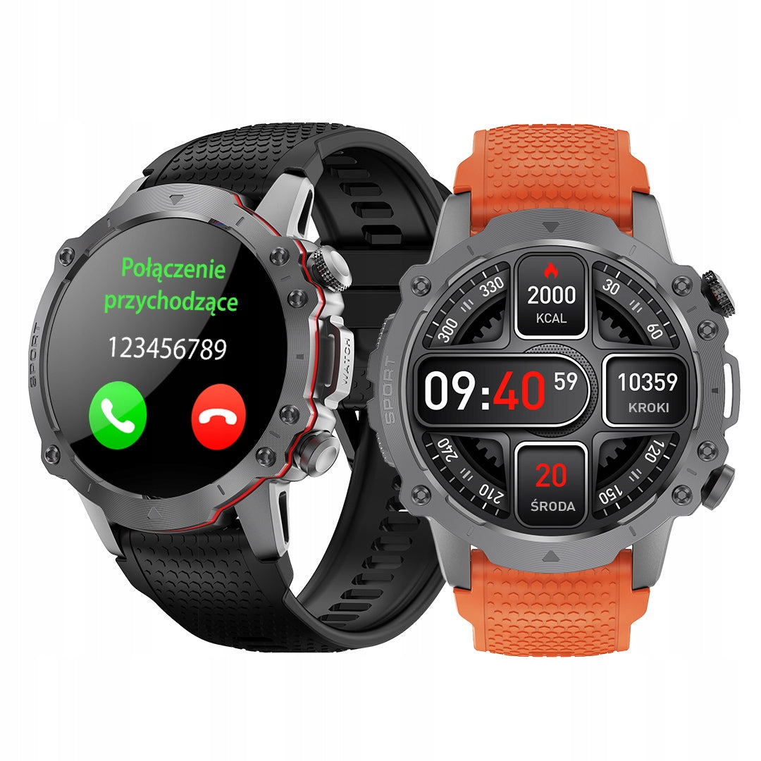 Smartwatch Kiano Sport Black Men's Menu PL 2 straps included