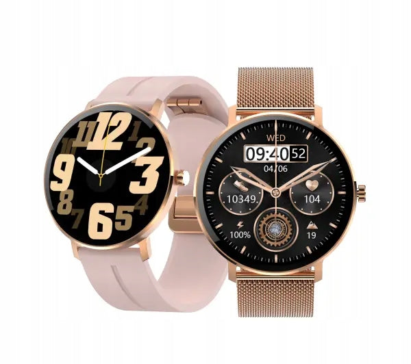 Smartwatch Kiano Watch Venus Gold Pink NFC AMOLED + additional strap