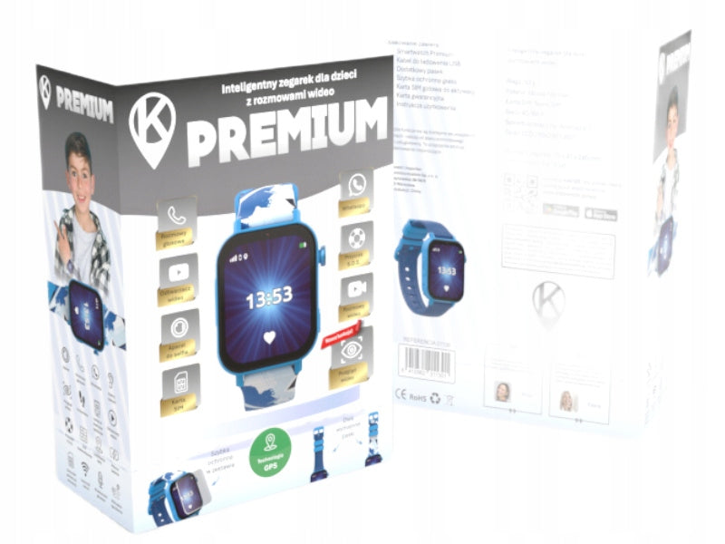Smartwatch KidiZ Premium Blue Children's Watch 3+ Lots of Features Product weight with unit packaging 0.1 kg