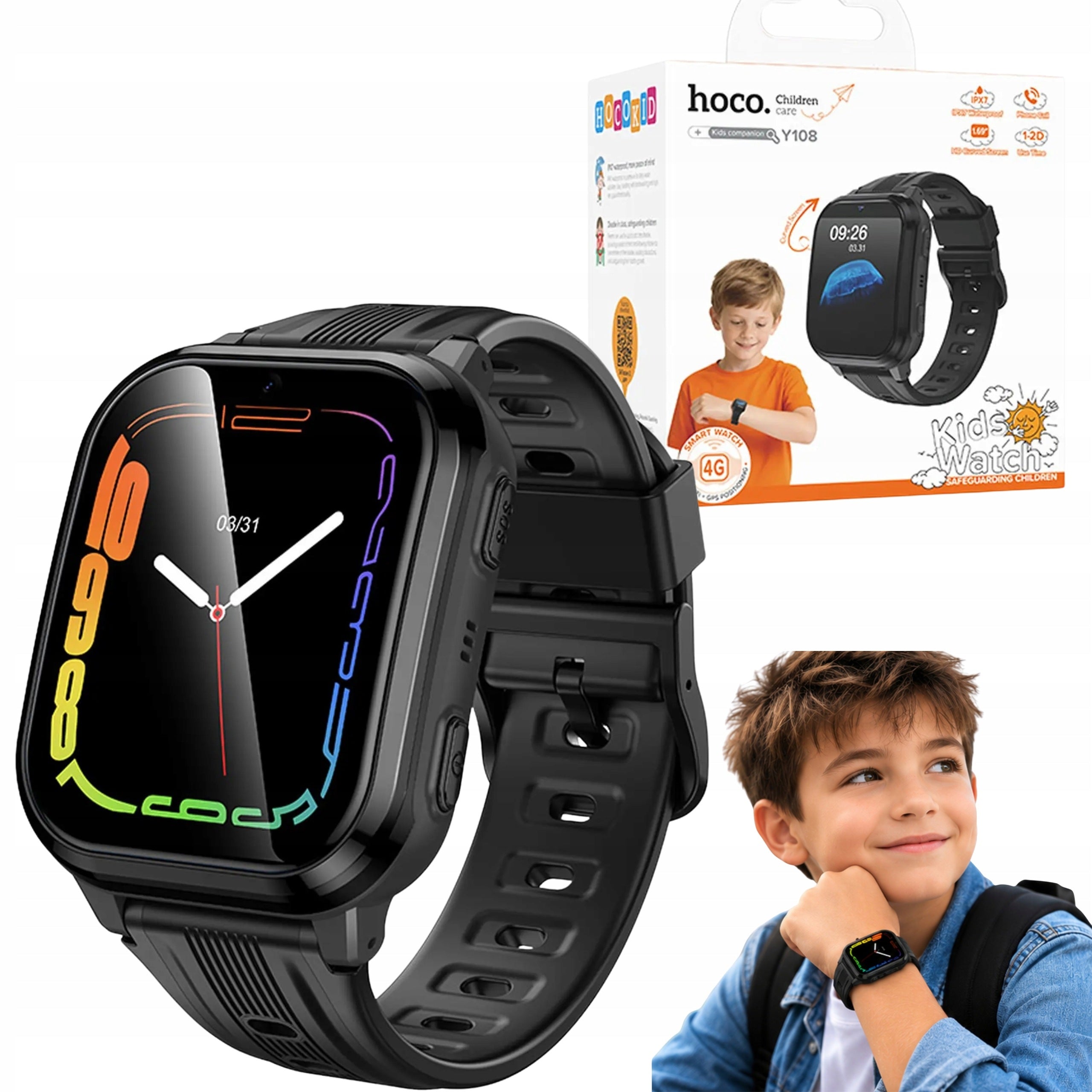 Smartwatch Kids Watch 4G GPS With Ringing Function Hoco Y108 Black