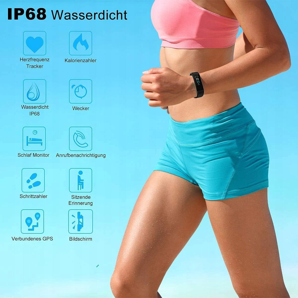 Smartwatch LEBEXY ID 68 GPS IP68 Android iOS 10 days Black Brand no brand