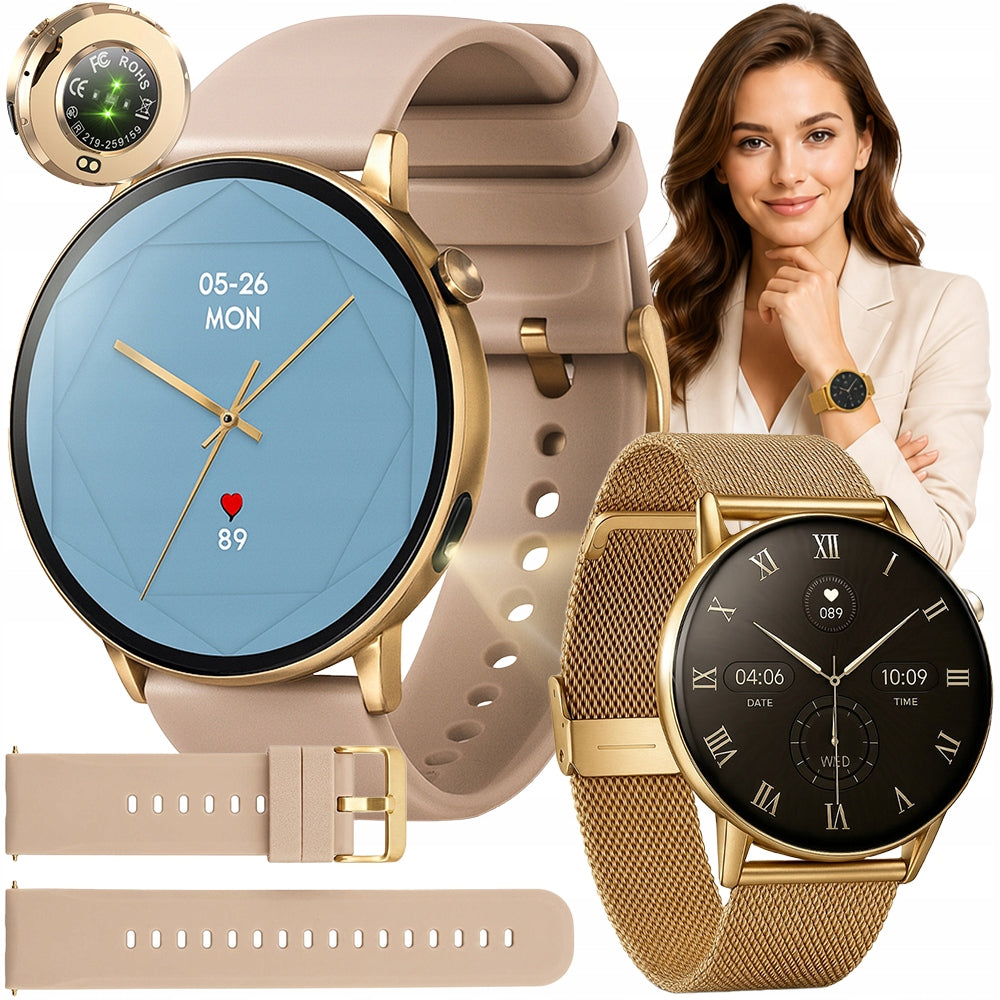 Smartwatch Lewer G34 gold Women's watch for women call notifications