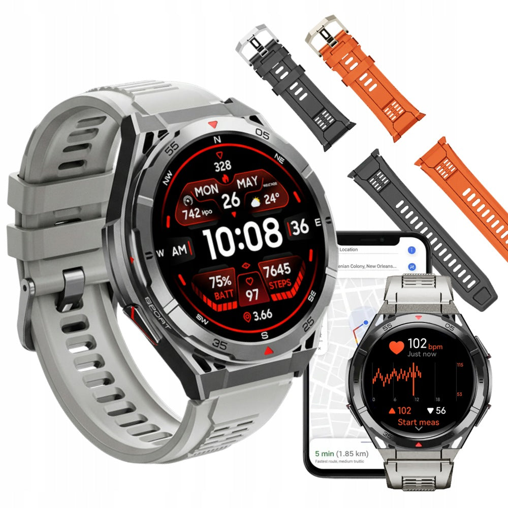 Smartwatch MEN'S WATCH SILVER WATERPROOF GPS AMOLED CONVERSATIONS ASSISTANT PL