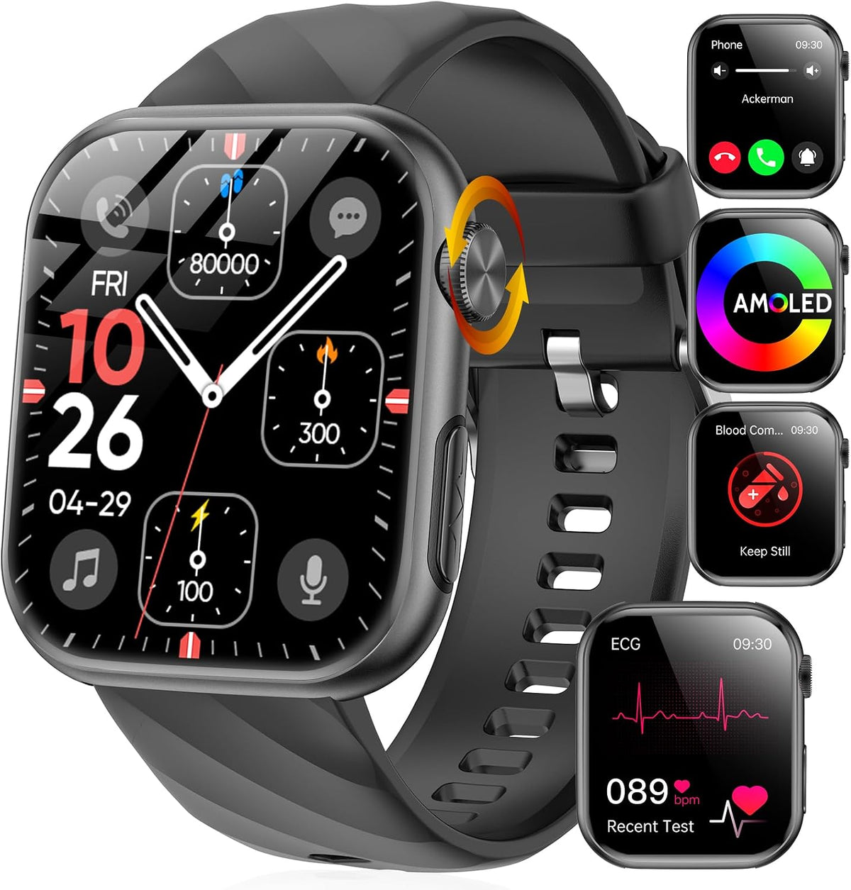 Smartwatch Marsyu MT 500 Black ECG + HRV Brand no brand
