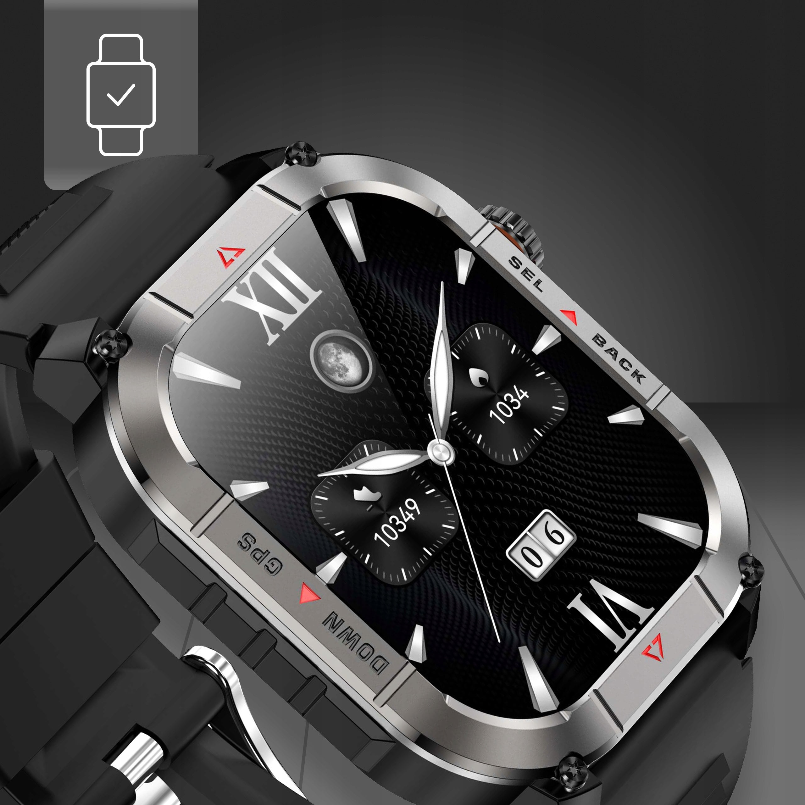 Smartwatch Men's AMOLED GPS Talking Sport Watch Waterproof 3ATM Menu PL Manufacturer code HK84-GPS-AMOLED-BT-3ATM