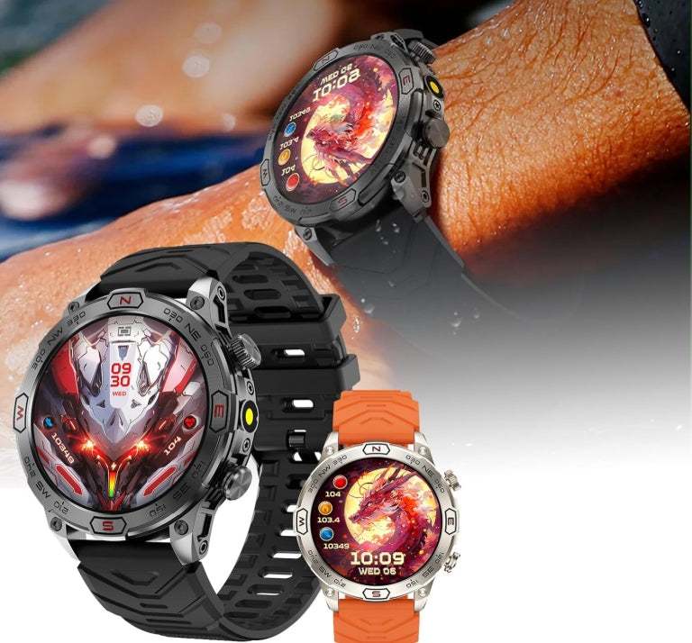 Smartwatch Men's Bluetooth Talk AMOLED Screen 1.43" Battery 60 Days Black