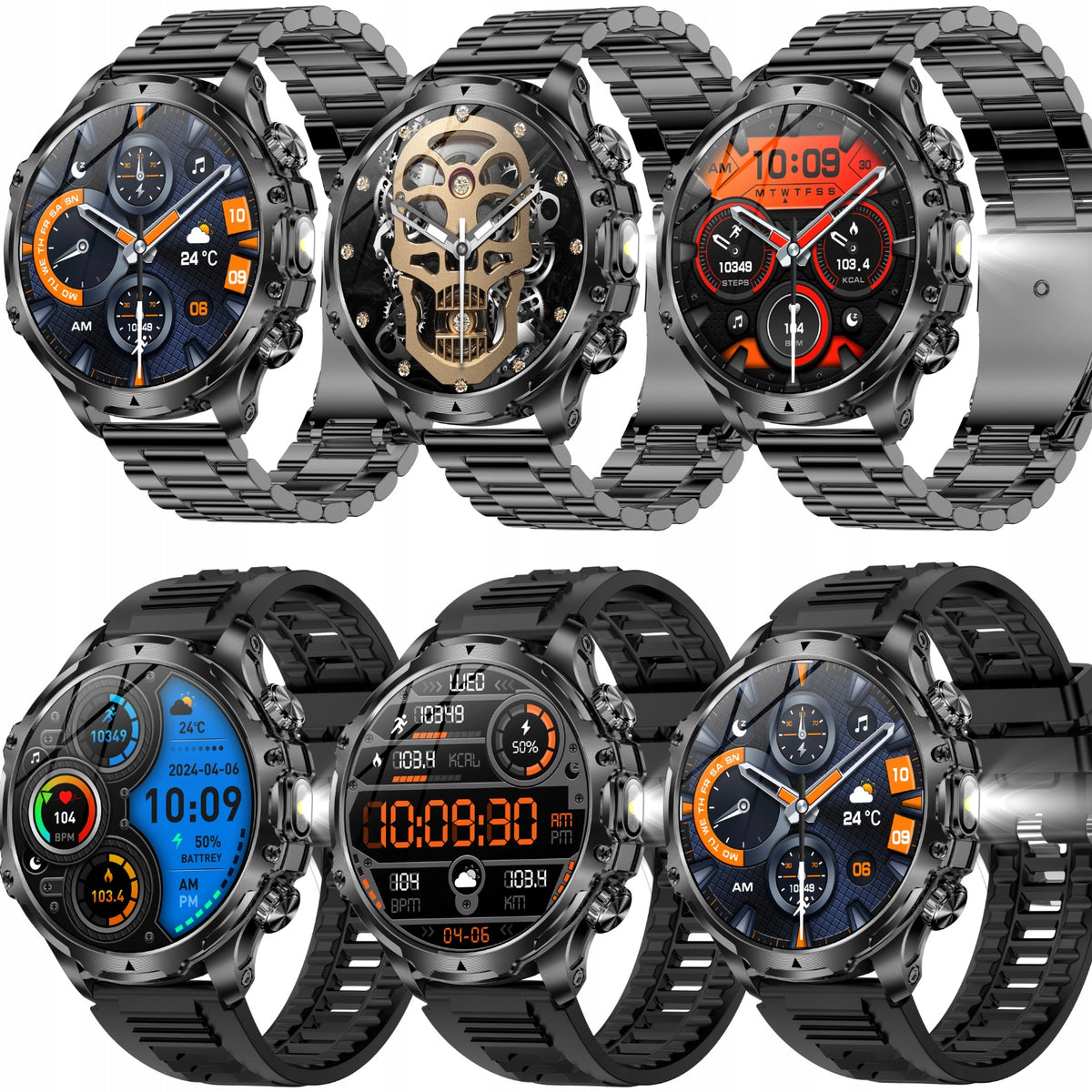 Smartwatch Men's Bluetooth Talking Sport Health Heart Rate Monitor PL + HEADPHONES Packaging status original