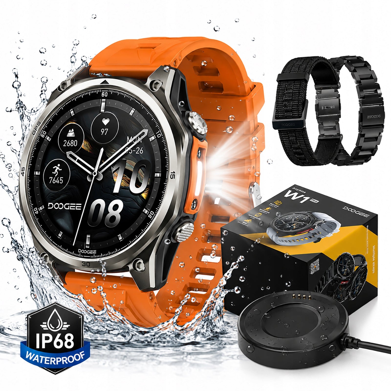 Smartwatch Men's GPS AMOLED Conversation MENU PL Maps Offline Watch IP68 sport