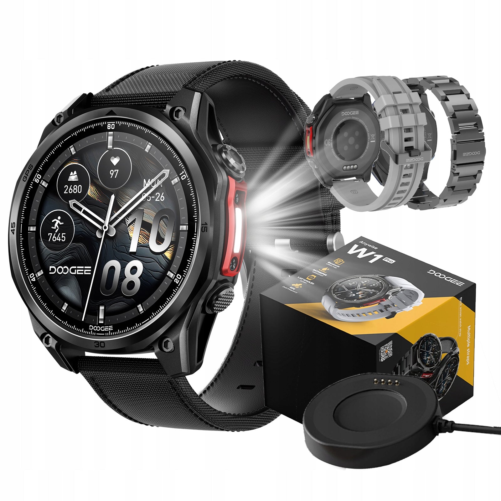 Smartwatch Men's GPS AMOLED Conversation MENU PL Maps Offline Watch IP68 sport