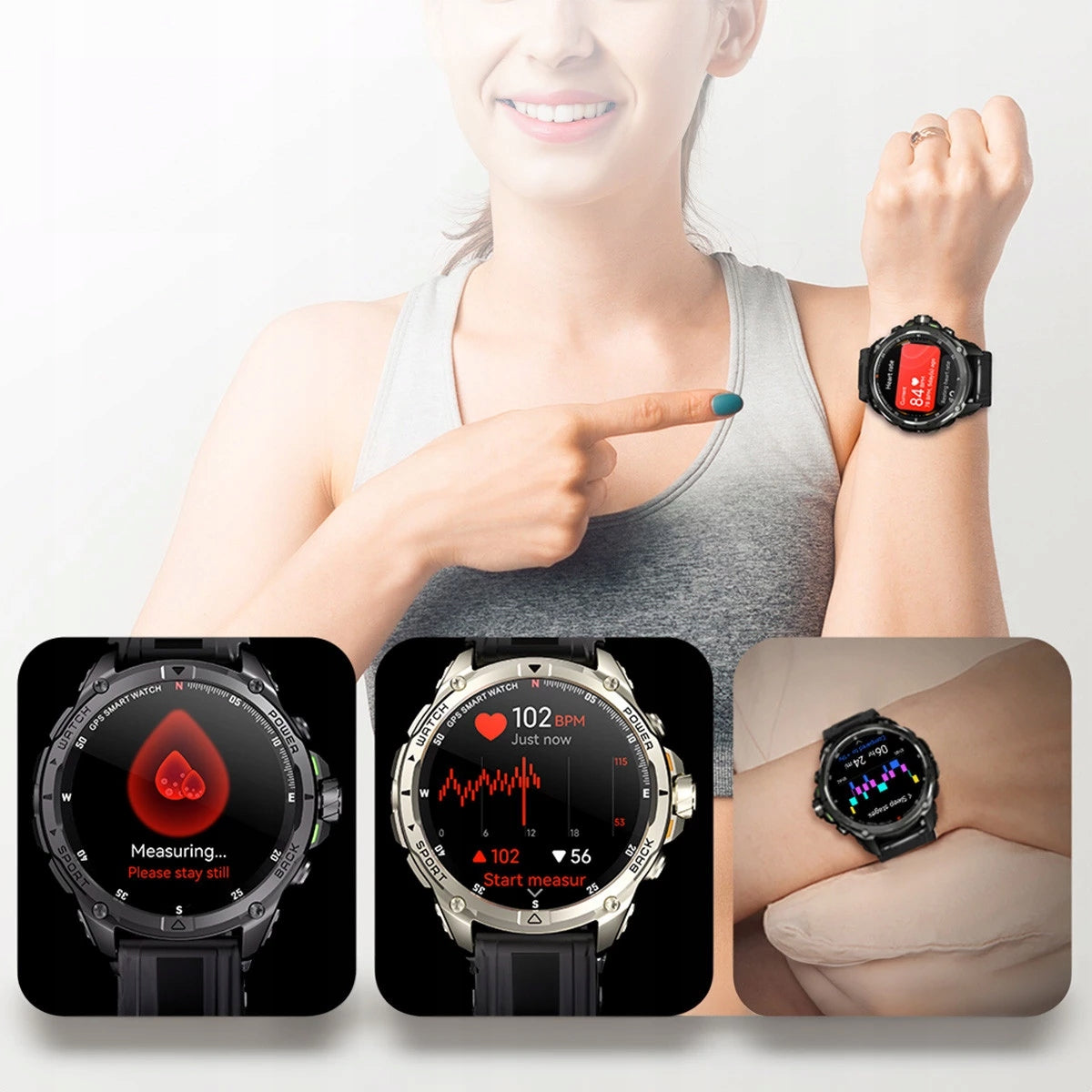 Smartwatch Men's GPS WATERPROOF 170 Discipline ChatGPT Sports Watch Color black