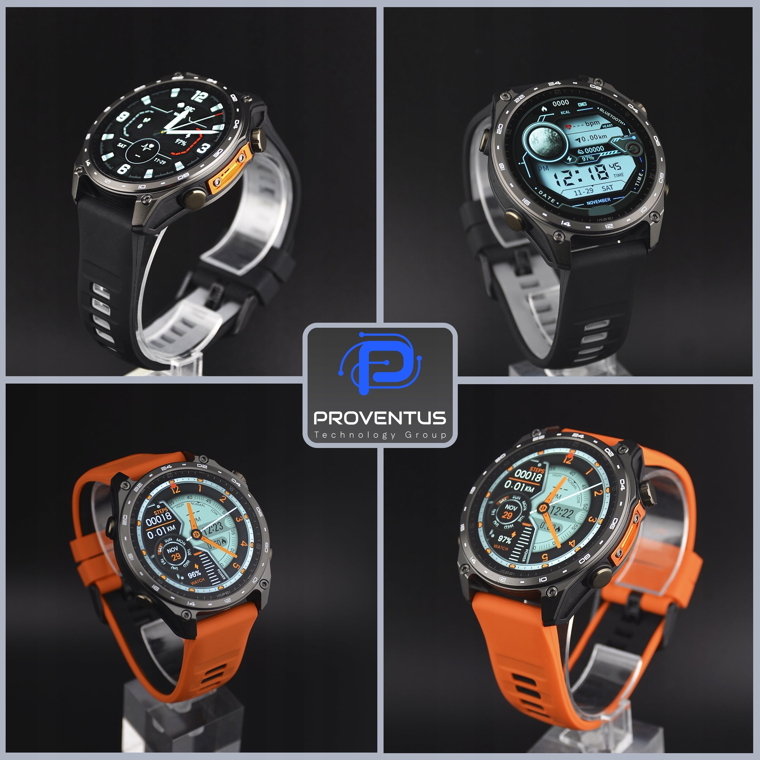 Smartwatch Men's GPS watch MAPS 4GB AMOLED IP68 Conversations PRESSURE MENU PL Manufacturer code Proventus SmartWatch PTG300Pro GPS