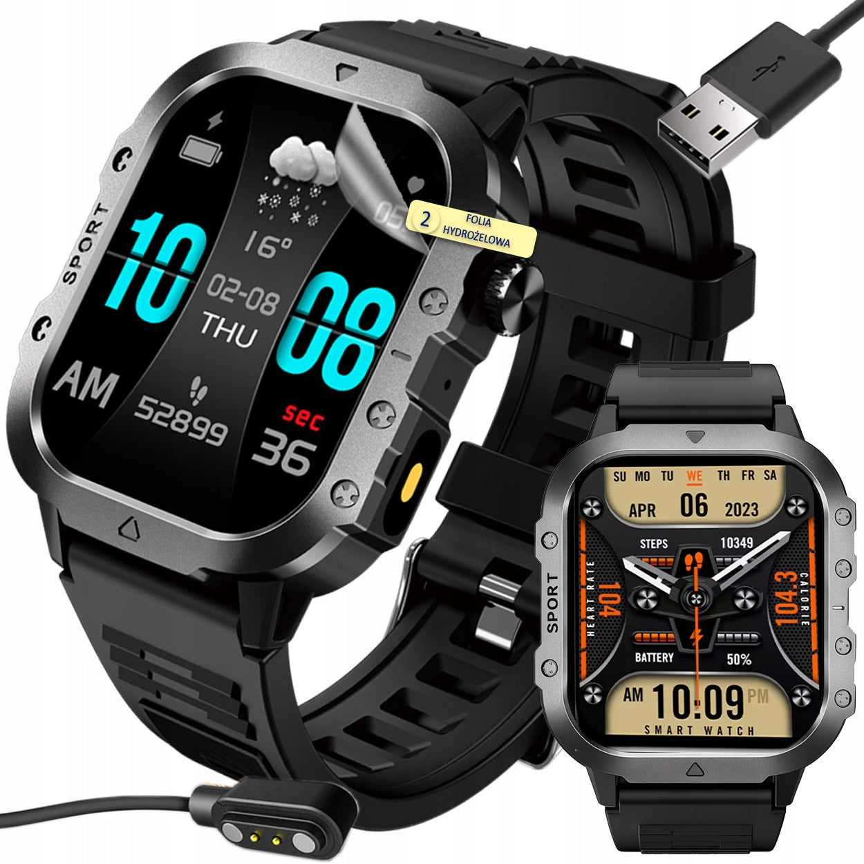 Smartwatch Men's PL Menu Android iOS Bluetooth Talks Sport Pulse