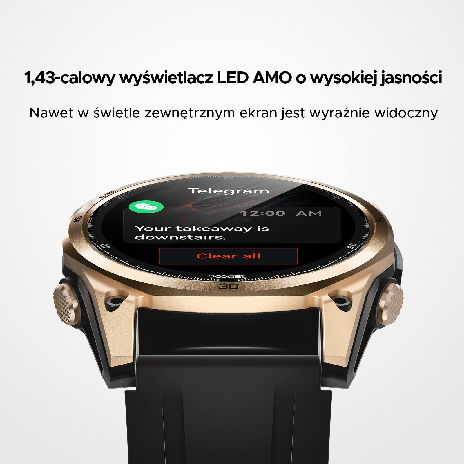 Smartwatch Men's Sports Round Screen HD 1,43 inch 150+ Sports Modes Brand DOOGEE