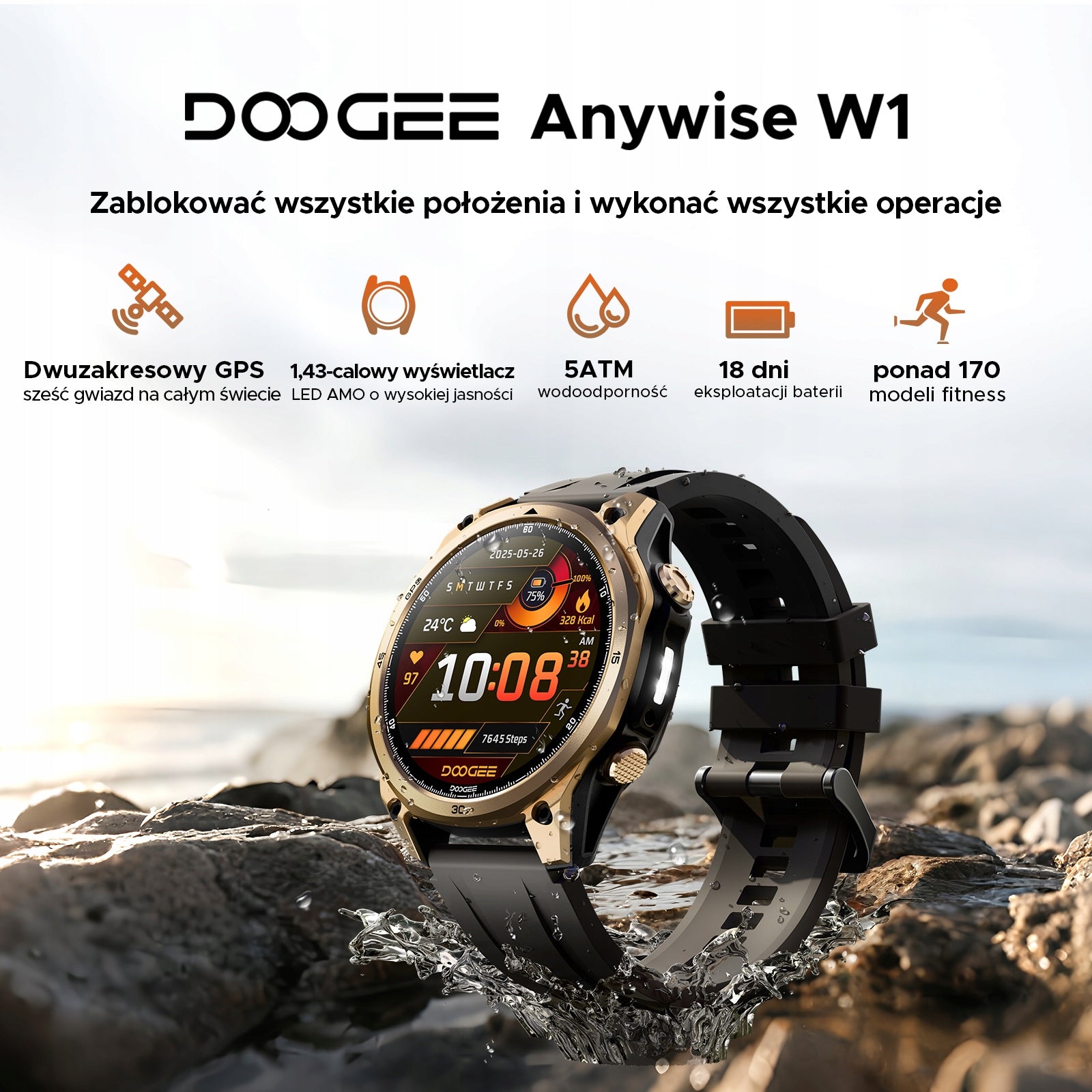 Smartwatch Men's Sports Round Screen HD 1,43 inch 150+ Sports Modes Manufacturer code 6923740288351
