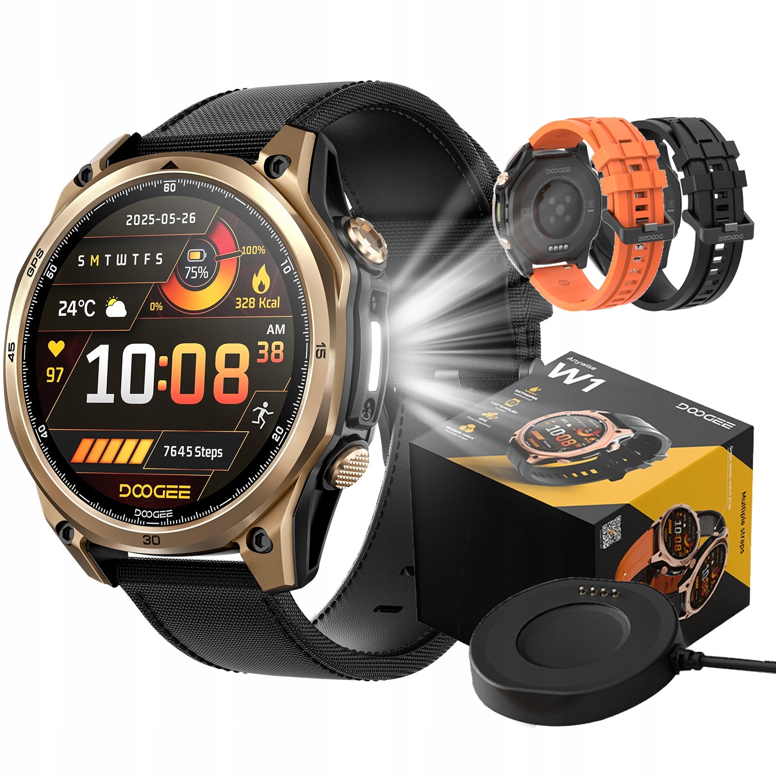 Smartwatch Men's Sports Round Screen HD 1,43 inch 150+ Sports Modes
