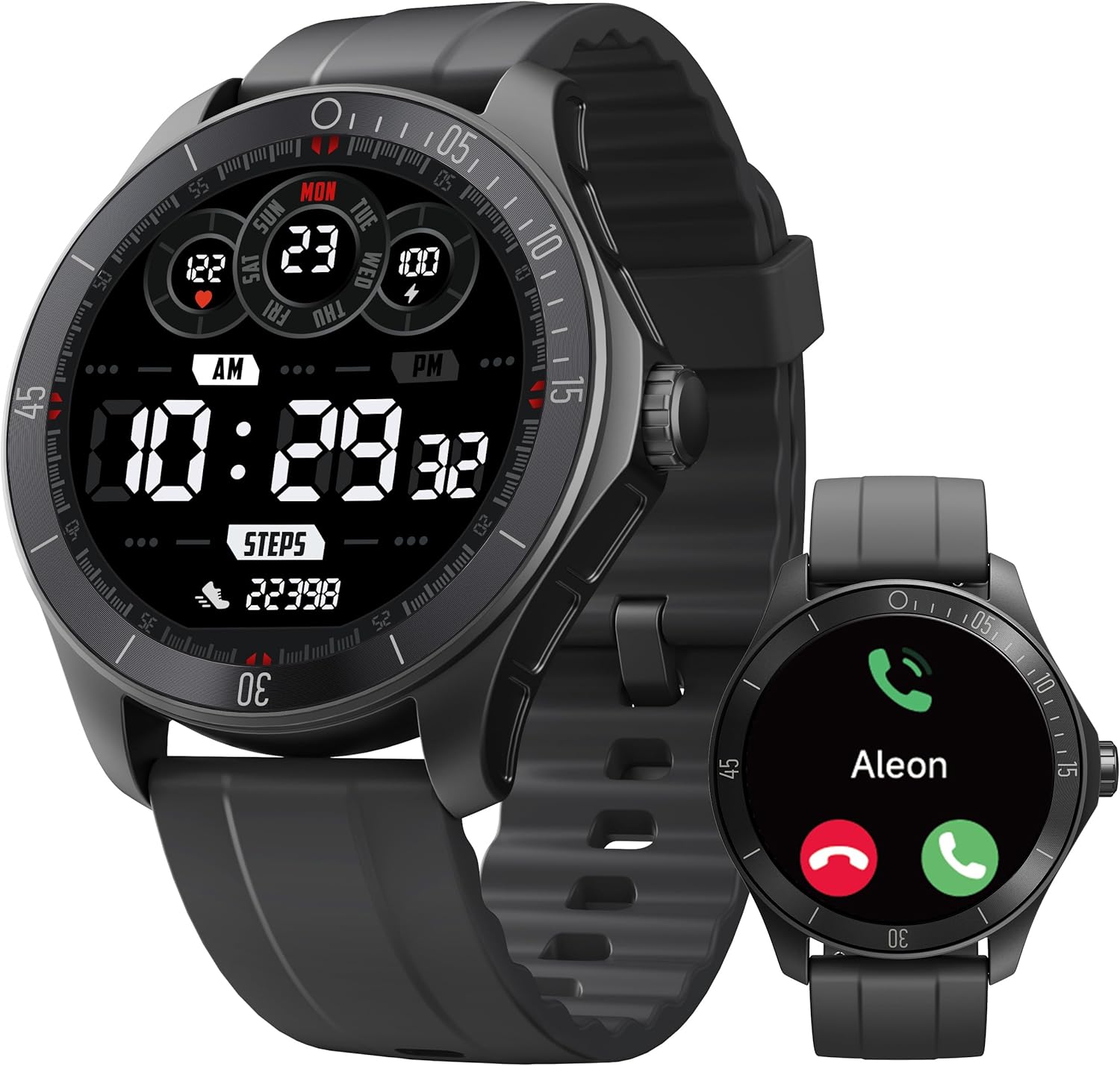 Smartwatch Men's Talk IP68 Pulse Sleep 100 Sports BLACK ELEGANT