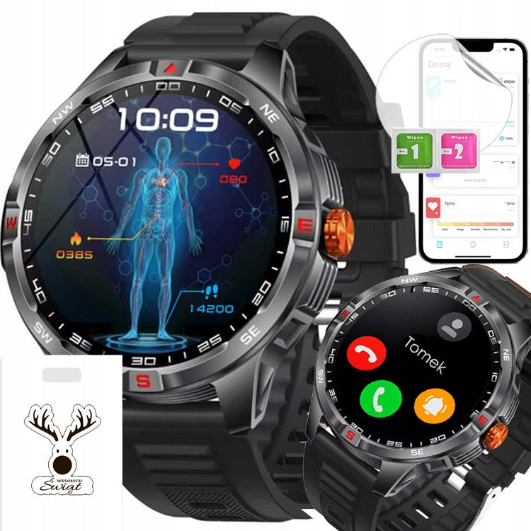 Smartwatch Men's Talk Strong Battery Compass Large Screen Health Measurements